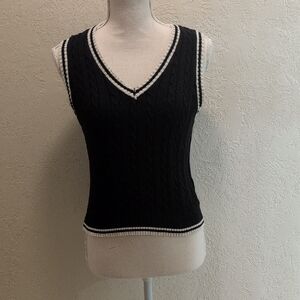 Black Knit Sweater Vest